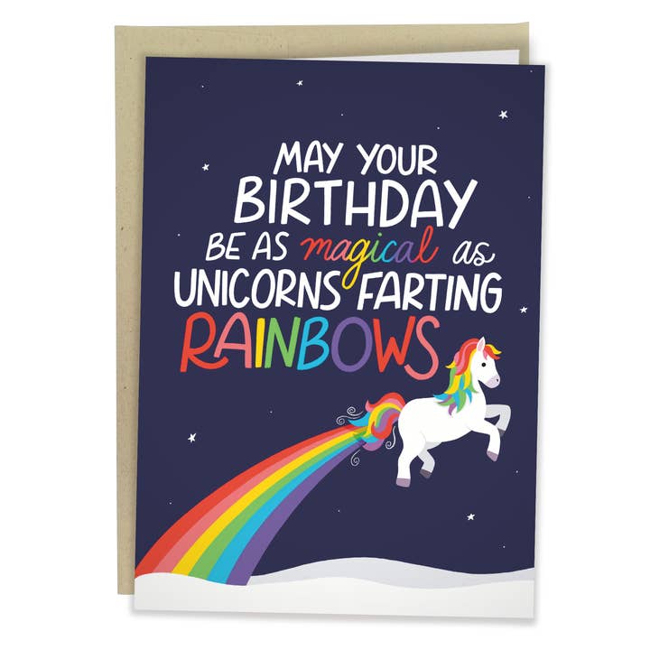 Unicorns Farting Rainbows for wholesale by Sleazy Greetings