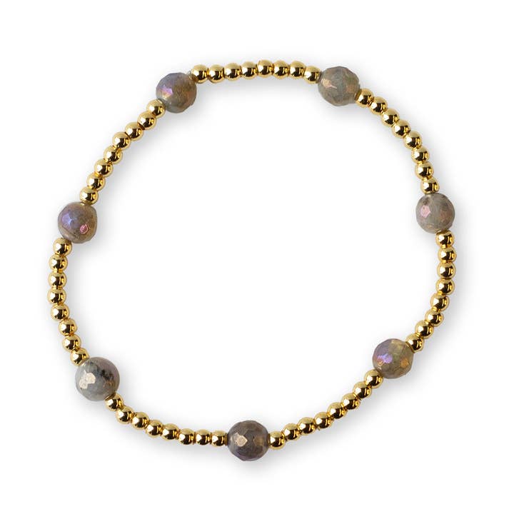 Lenny & Eva - Wholesale Beaded Bracelet - Gold Beaded Bracelets-Dot, Labradorite3