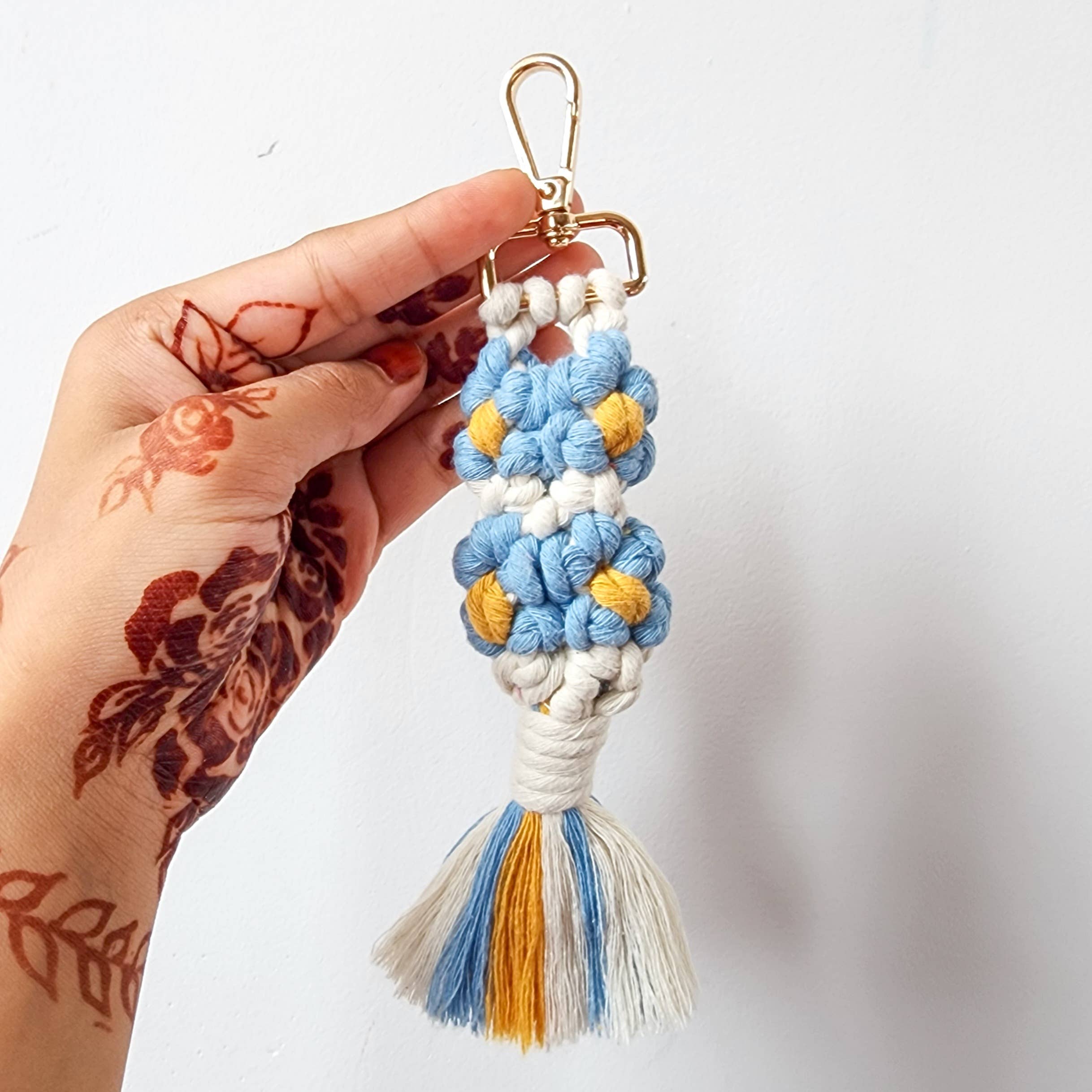 Handmade By Uruba – wholesale Keychain – Women's – Color Pop Macrame Keychain | Handwoven Boho Tassel Accessory7