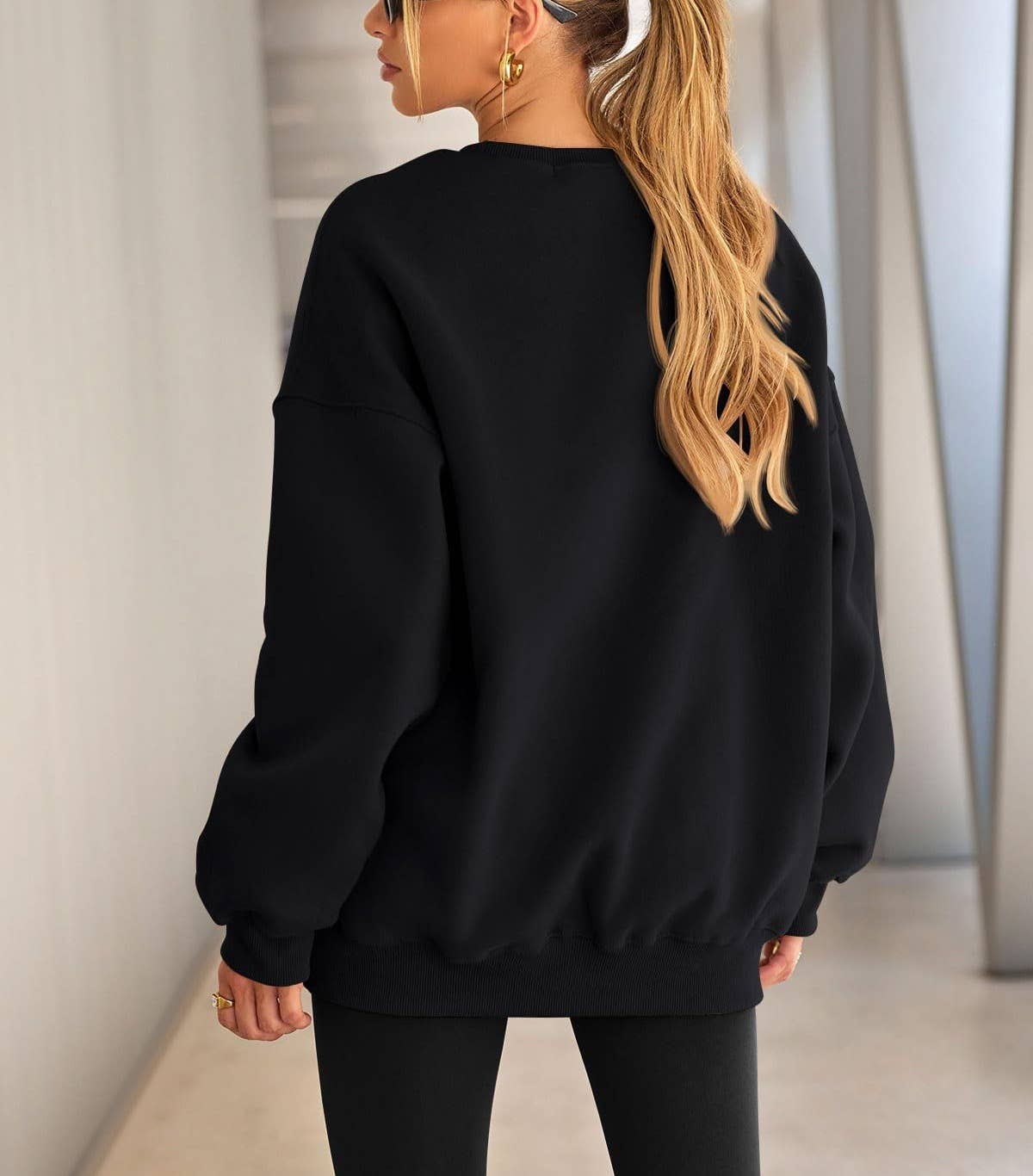 Masyal - Wholesale Sweatshirt - Women's - Women Oversize Fleece Crew Neck Sweatshirts1
