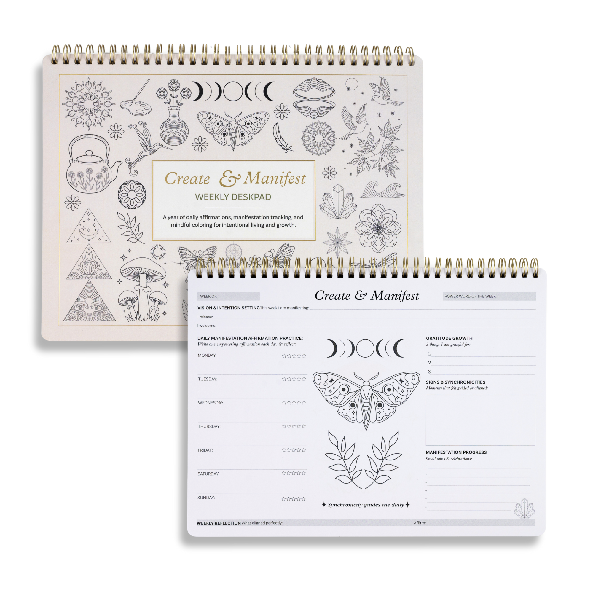 Innerlight Compass - Wholesale Notepad - Undated Manifestation Planner with Affirmations & Coloring0