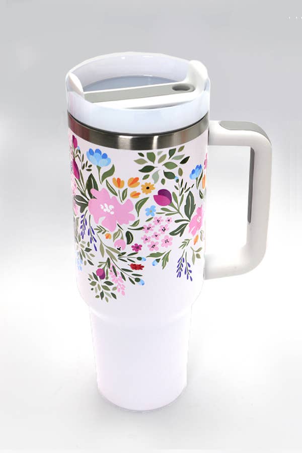 JOSSLYN by wall to wall - Wholesale Insulated Mug/Tumbler - 40oz STAINLESS STEEL TUMBLER FLOWER6