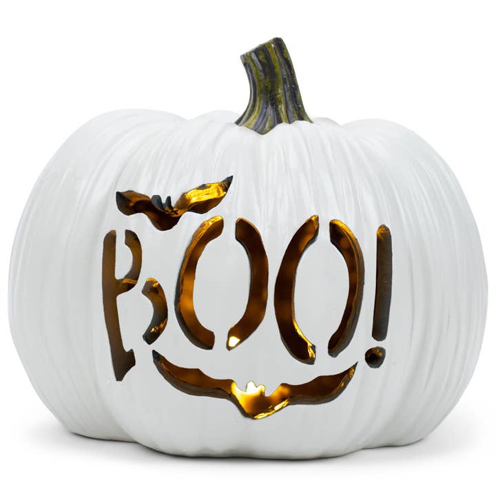 EAST AVENUE - Wholesale Outdoor Ornament/Decor - BOO-RESIN LED BOO! PUMPKIN