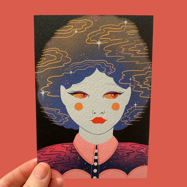 Chica Cósmica - Tarjeta cotidiana inspirada en el espacio para venta al por mayor de Piece of the Peach