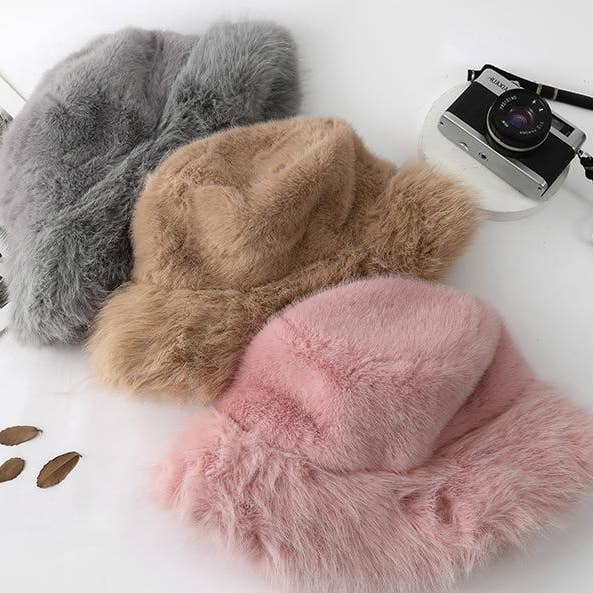 MKS America - Wholesale Bucket Hat - Women's - Faux fur bucket hat winter plush hat11