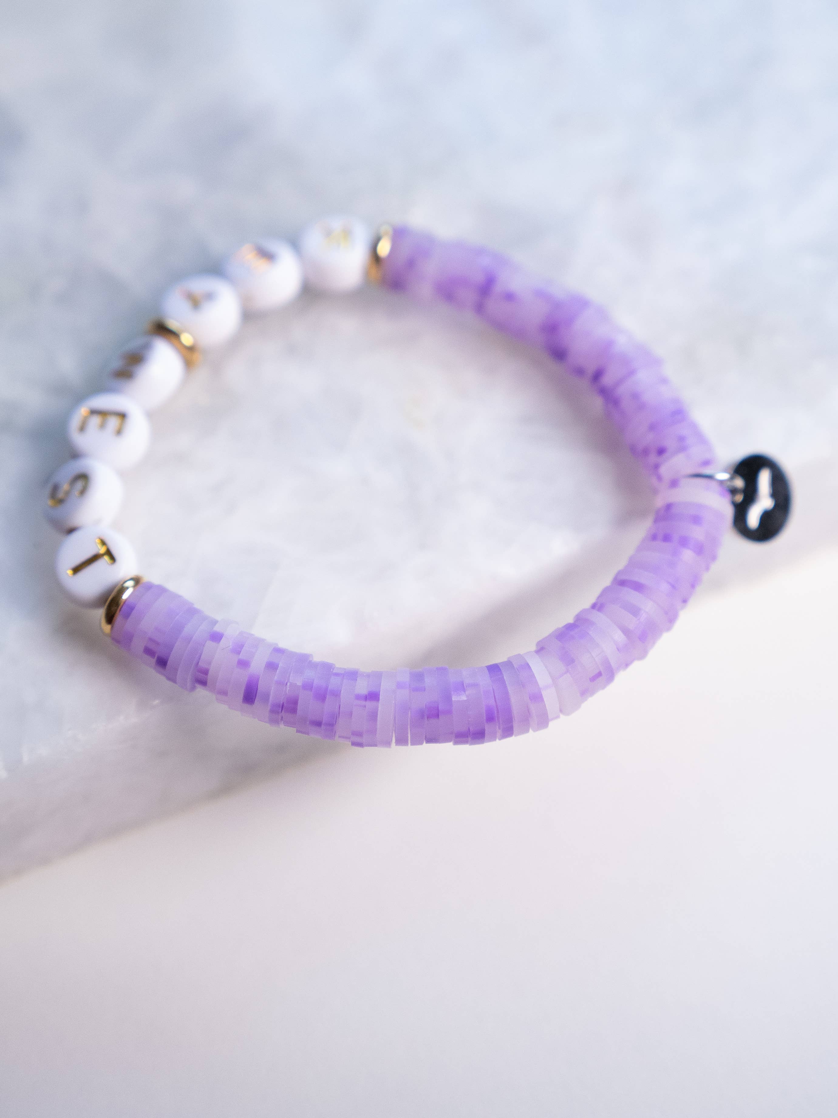 Haven - Wholesale Beaded Bracelet - Kids - Customizable Letter Bracelet - Polymer Clay - Kid Size16