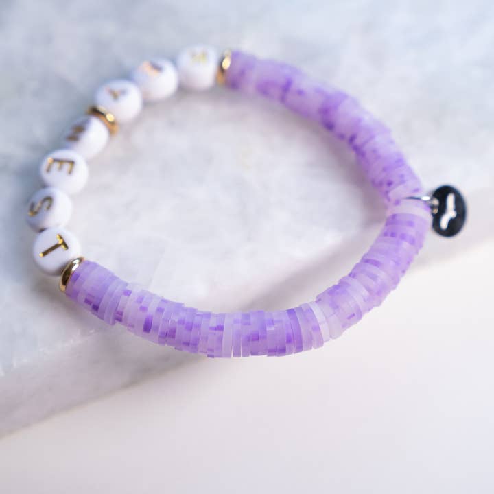 Haven - Wholesale Beaded Bracelet - Kids - Customizable Letter Bracelet - Polymer Clay - Kid Size16