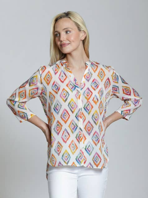 3/4 Slv Mandarin Collar Bttn-up for wholesale by APNY