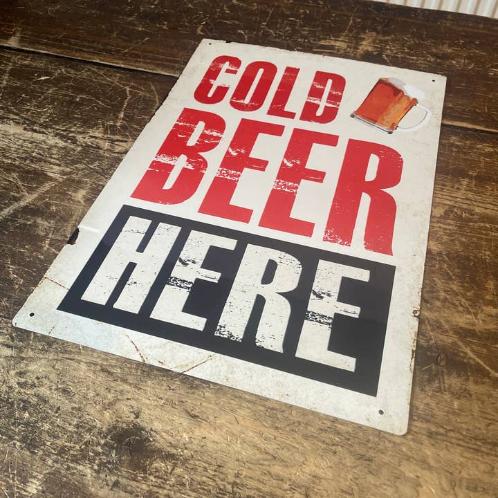 The British Metal Signs Company - Wholesale Sign - Cold Beer Here - Metal Sign