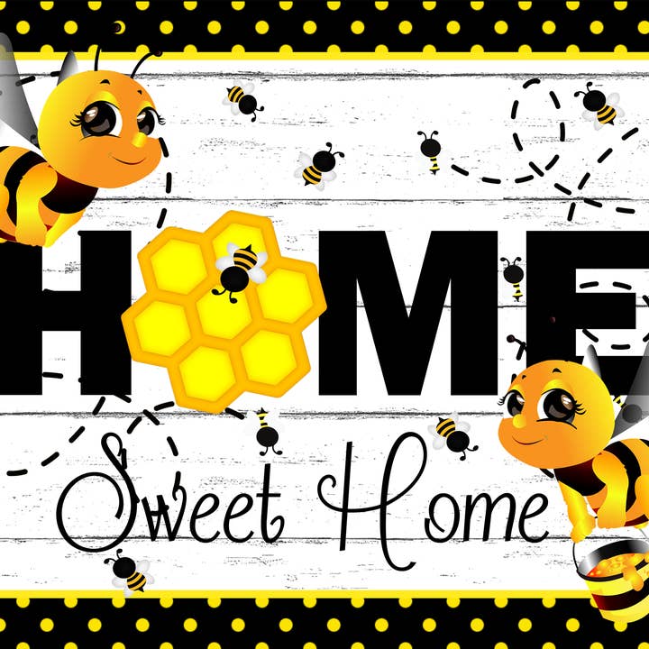 Wreath Sign, Bee Sign, 8x10" Metal Sign, DECOE-586, DecoExchange, Sign For Wreath for wholesale by DecoExchange