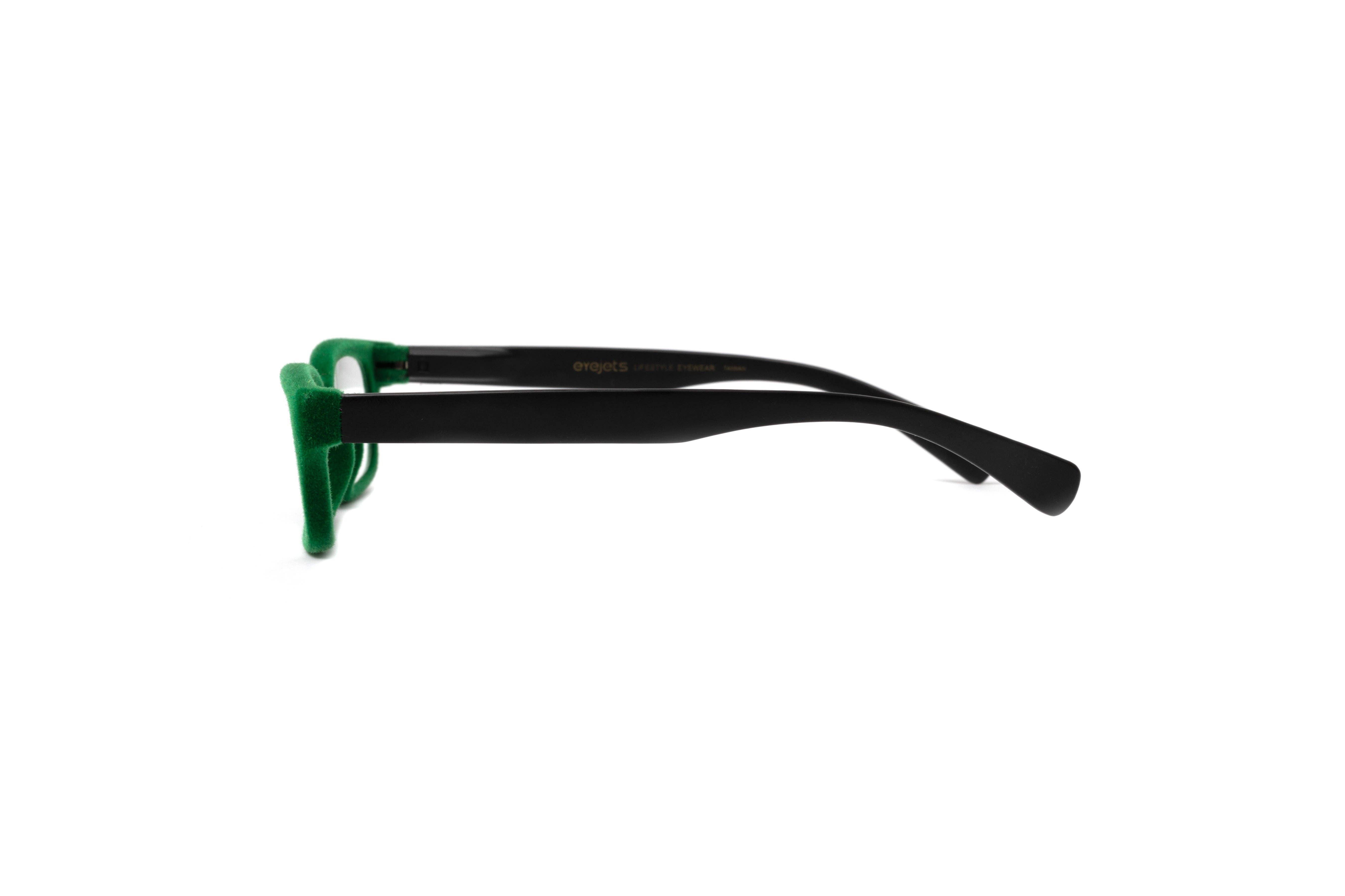 eyejets - Vente Lunettes de vue – femme - Lunettes de lecture Sydney Green Velvet, branches noires mates2