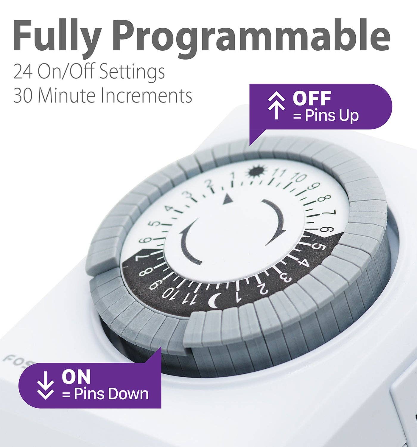 Fosmon - Wholesale Timer - ETL Listed 125V/15A 24-Hour Mechanical Outlet Timer, 2-Pack1