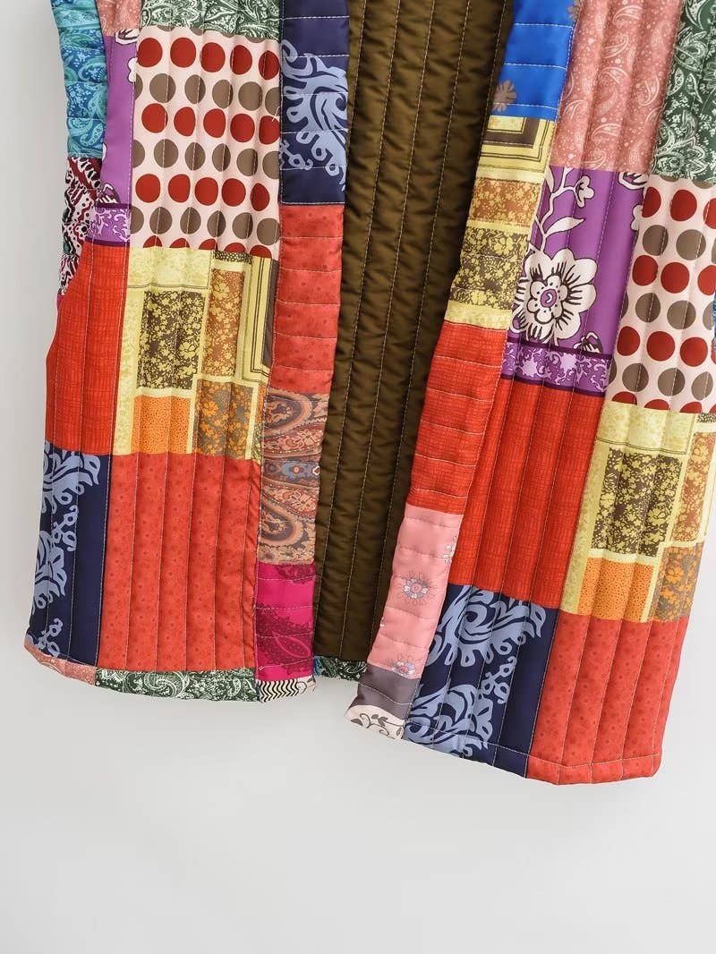Sleeveless Floral Patchwork Quilted Vest for wholesale on Faire11