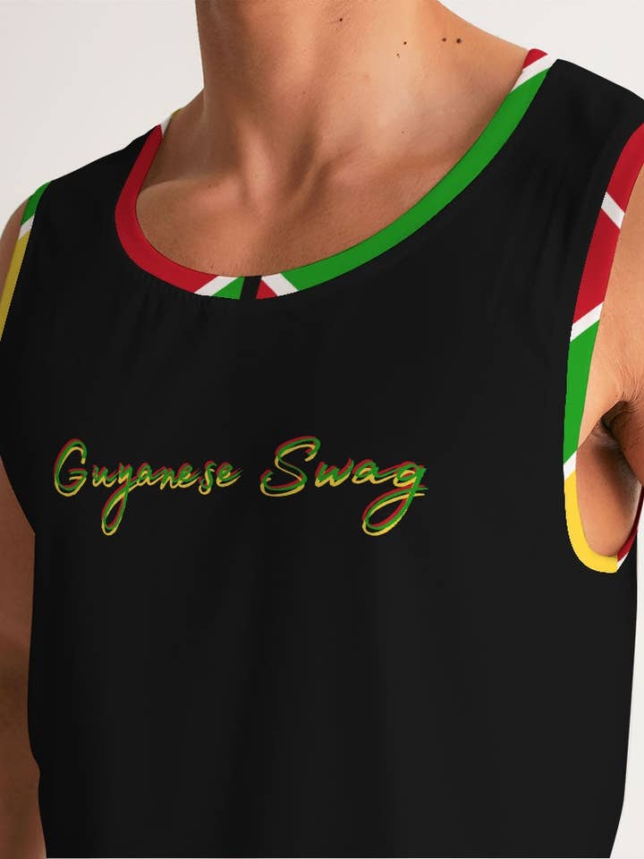 Guyanese Swag Ice Gold Green Men's Sports Tank for wholesale by Guyanese Swag
