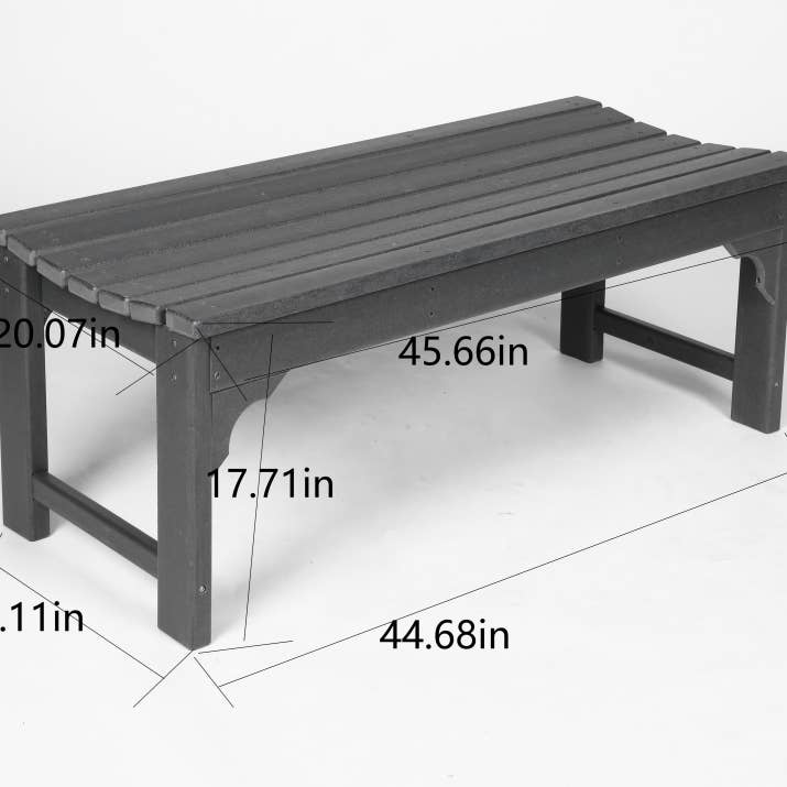 39F Inc. - Wholesale Bench - HDPE Backless Adirondack Bench, All-Weather, 500lbs Capacity5