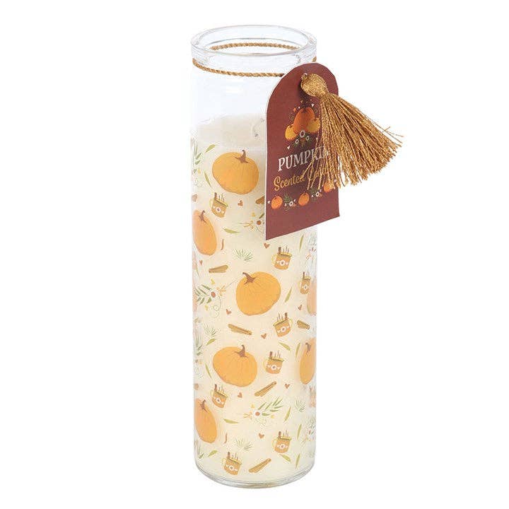 Something Different Wholesale - Wholesale Jar/Filled Candle - Autumn Pumpkin Print Tube Candle1