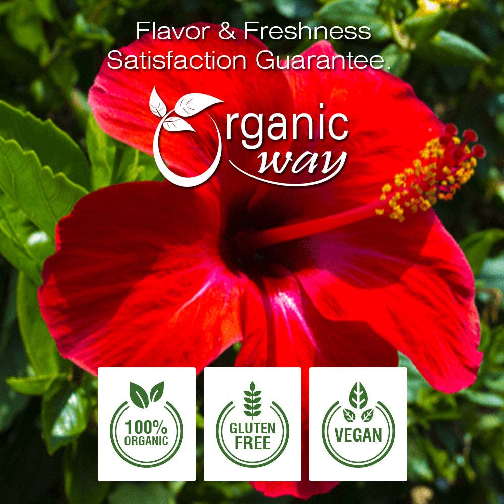 Organic Way LLC - Wholesale Loose Tea - Dried Hibiscus Flower Cut & Sifted (Hibiscus rosa-sinensis) | Herbal Tea | Kosher Certified | Raw, Vegan, Non GMO & Gluten Free | USDA Certified | Origin - India6
