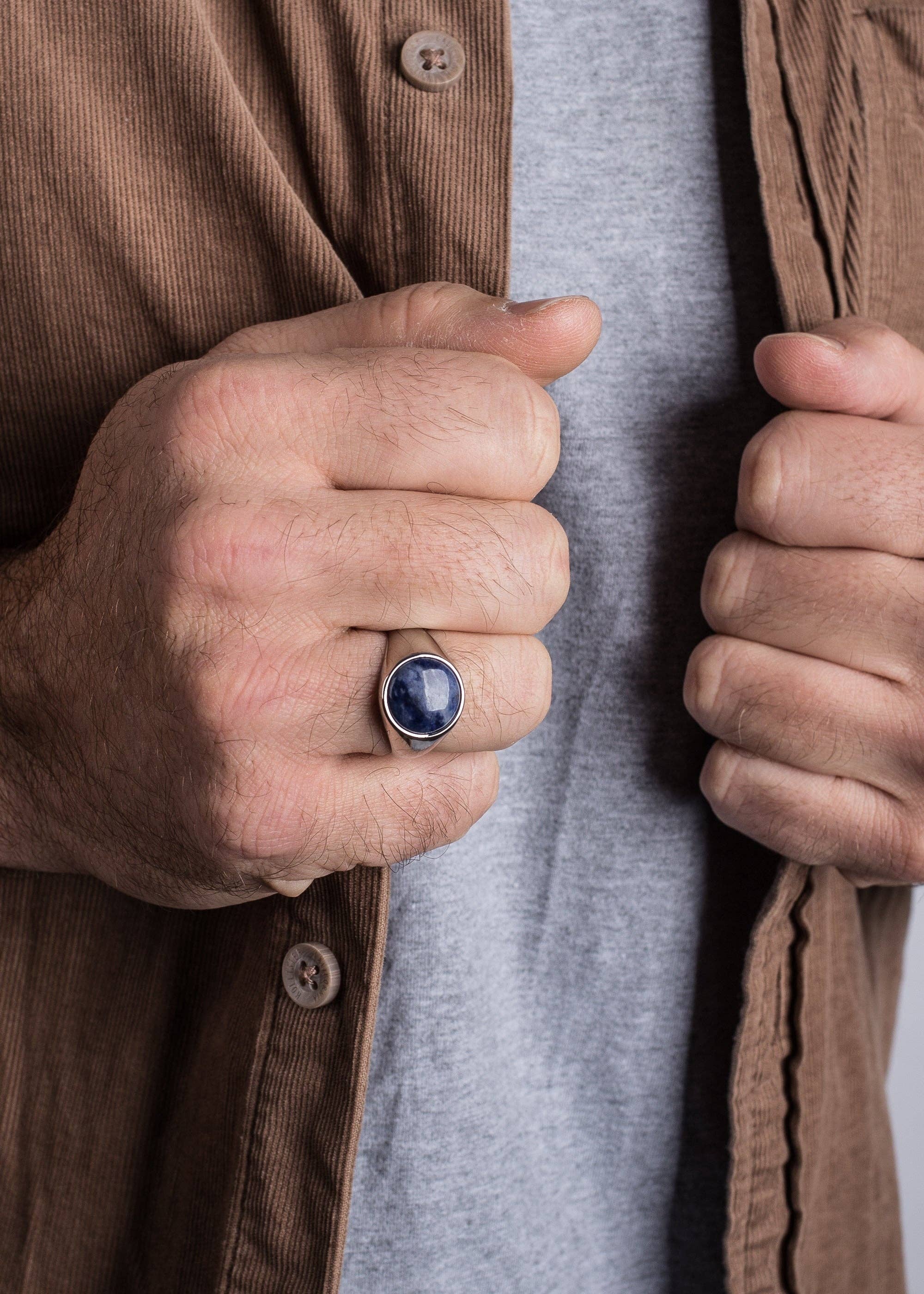 Blackskies - Wholesale Cocktail/Statement Ring - Coruscent Ring Silver-Sodalite1