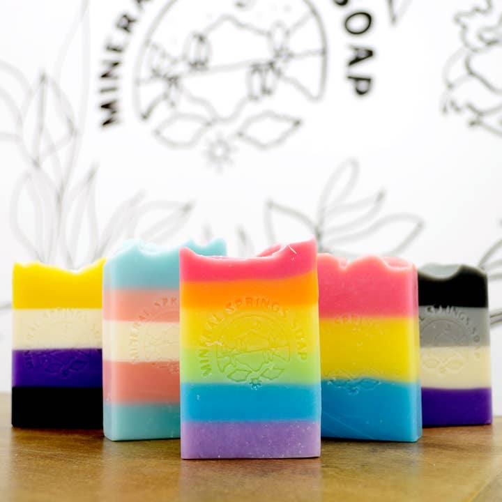 Modern Soapmaking - Wholesale Bar Soap - Pan Pride Strawberry Peach Bar Soap (LGBT+ Everyday is Pride Collection)