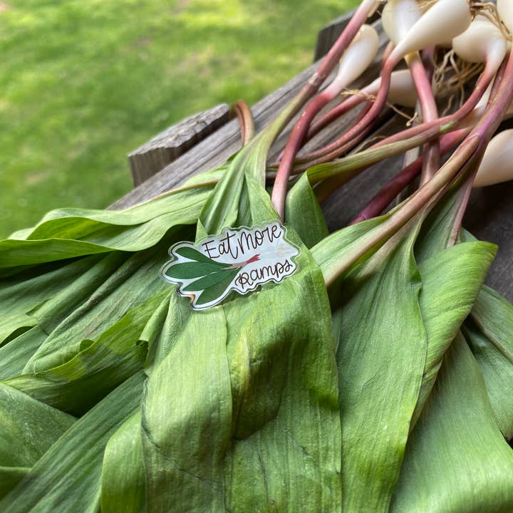 Carolina Pine Prints - Wholesale Lapel pin/button - Eat More Ramps Pin:Wild Appalachia, Appalachian Cuisine3