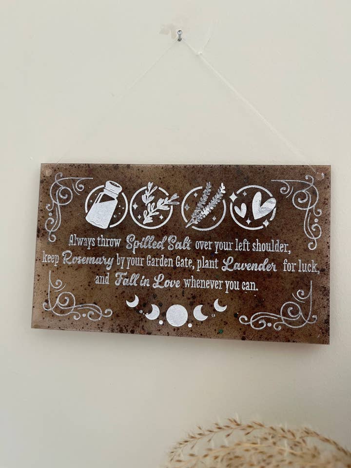 Handgefertigtes Hexen-Küchenschild aus Kunstharz, Hexenwand für den Großhandel von Little Shroom Crafts