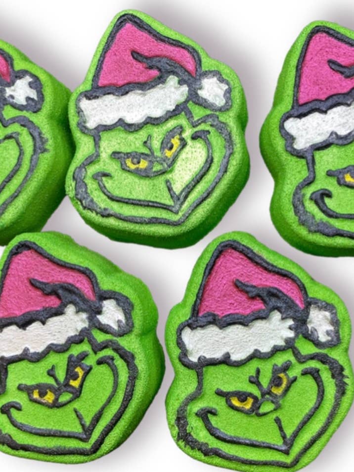 Weihnachts-Grinch-Badebombe für den Großhandel von Flaming desserts