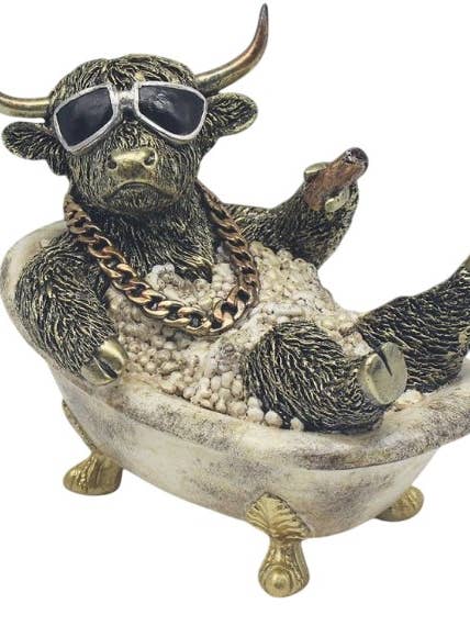 LP76449 - L'heure du bain de la vache Highland pour la vente par David Fischhoff Ltd