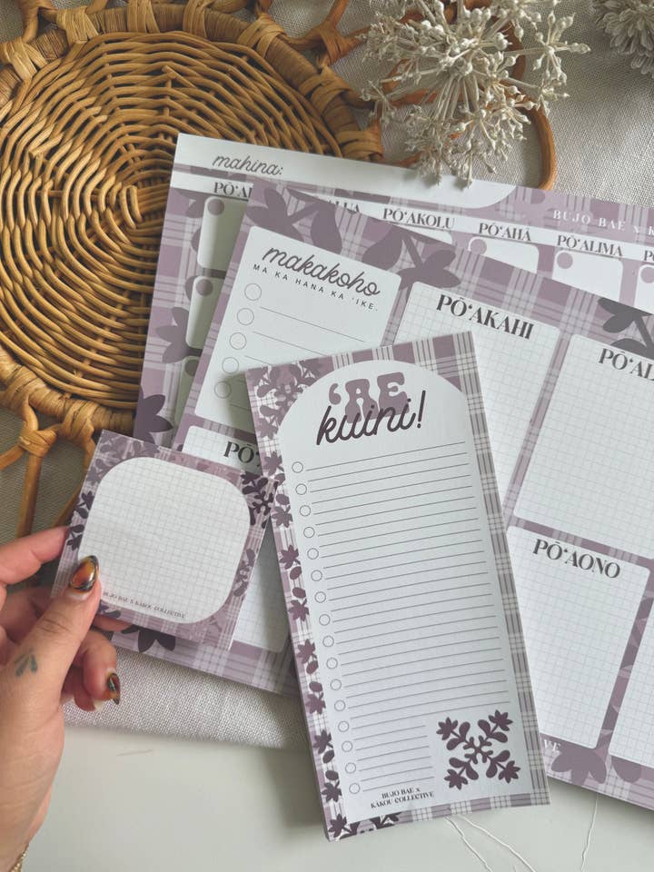 Naupaka Kapa Kuiki x Palaka | Weekly Notepad (3 months) for wholesale by Bujo Bae
