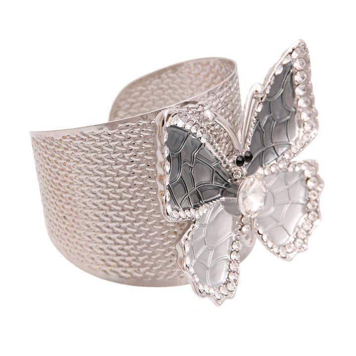 Rigid Metal Gray Butterfly Cuff for wholesale on Faire1