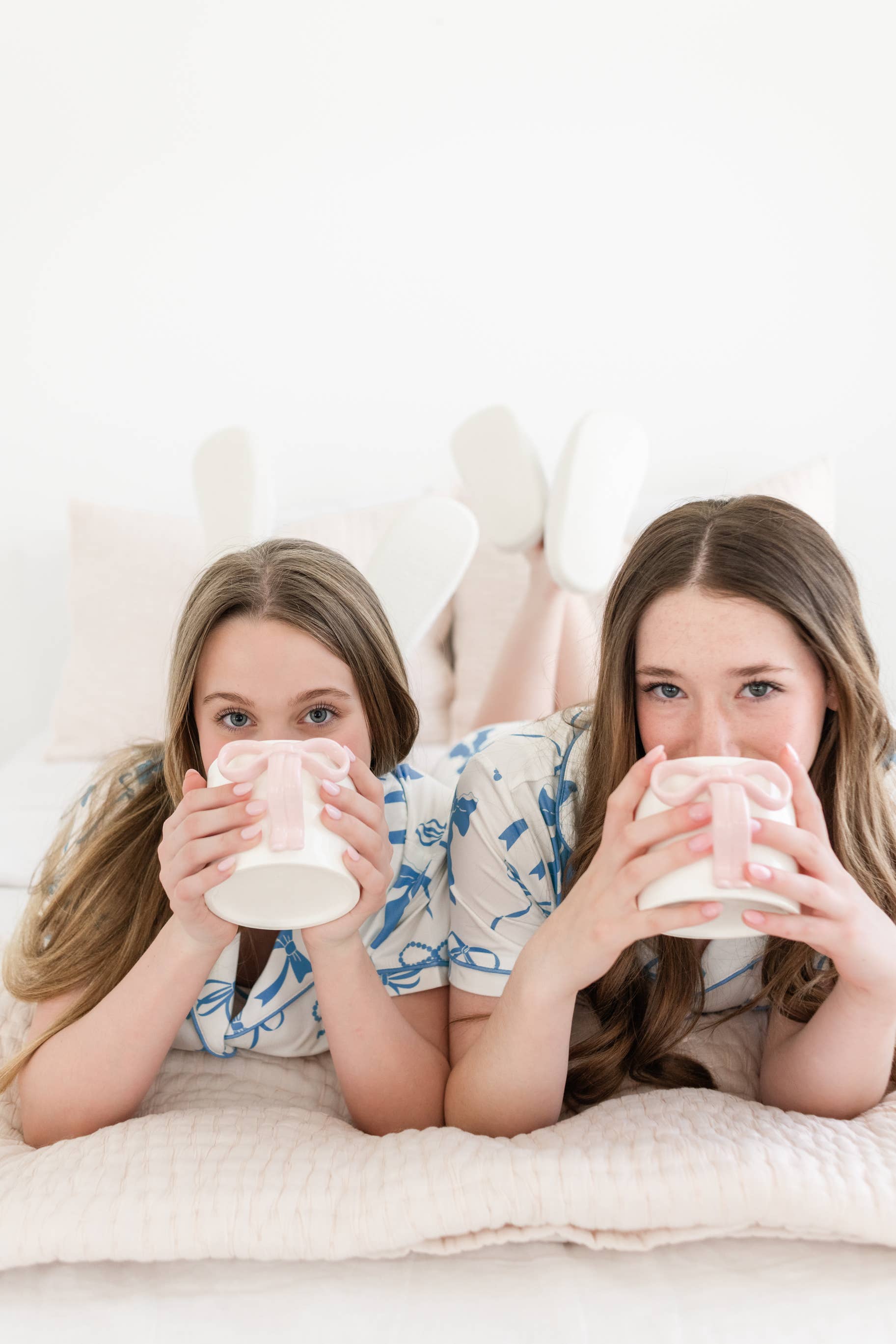 Rock Paper Scissors - Wholesale Coffee Mug - Powder Blue Bow Ceramic Coffee Tea Mug with Ribbon Handle6