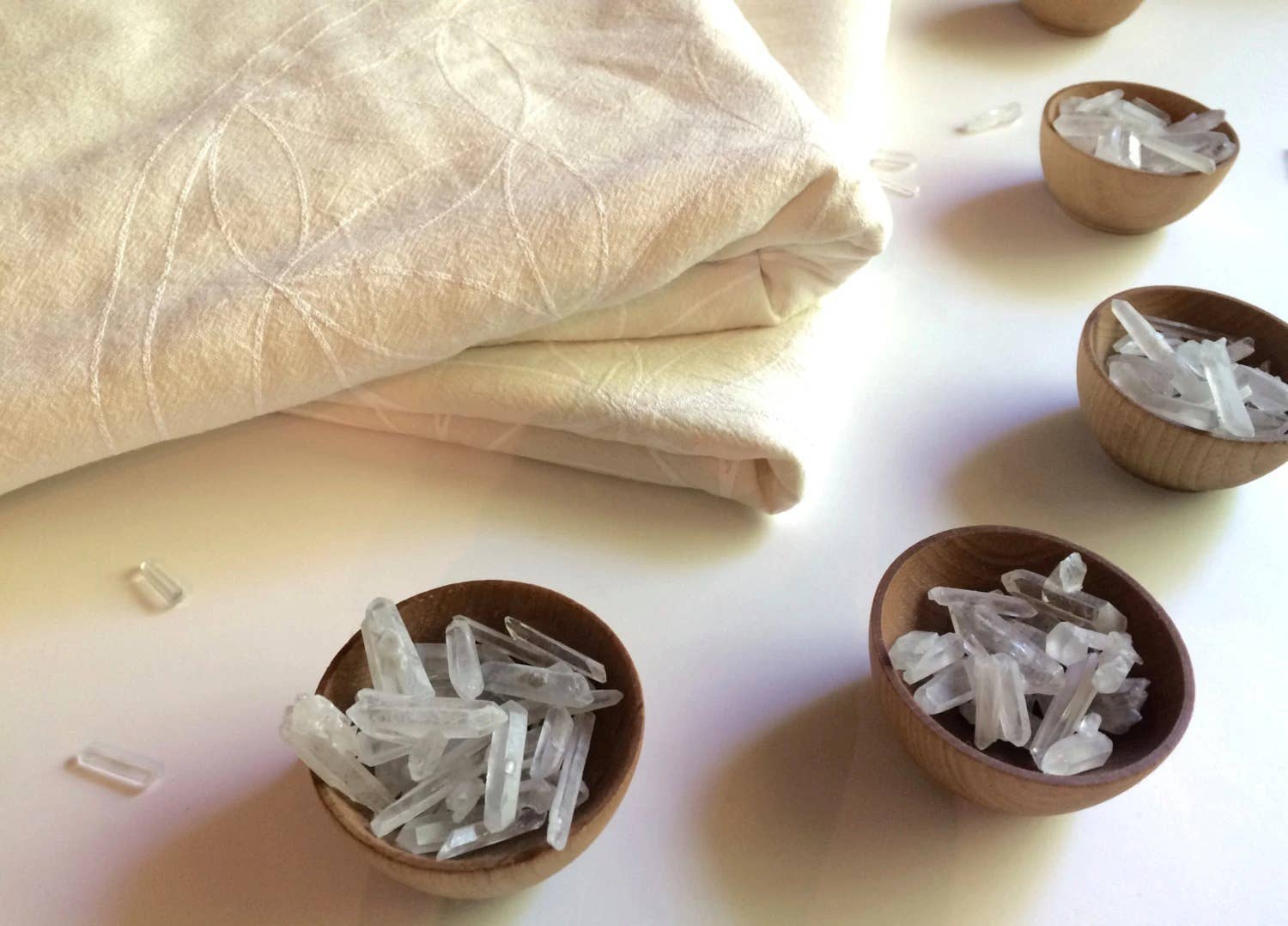 Crystal Grids - Wholesale Meditation Supplies - XL Flower of Life - White Ink - Crystal Grid Cloth1