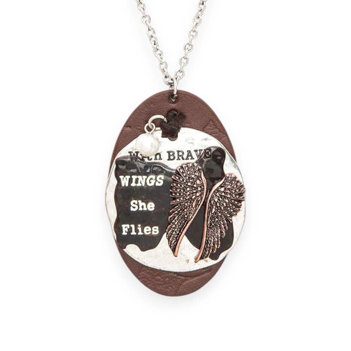 LA Jewelry Plaza - Wholesale Pendant/Charm Necklace - Wings Charm Leather Pendant Necklace2