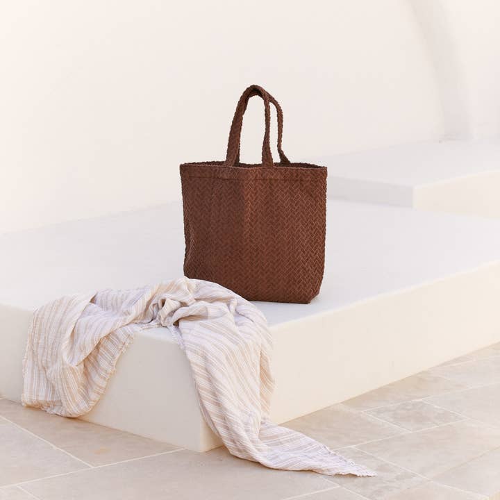 BEFORE ANYONE ELSE - Wholesale Tote Bag - Women's - Terry Towelling Tote - Cocoa0