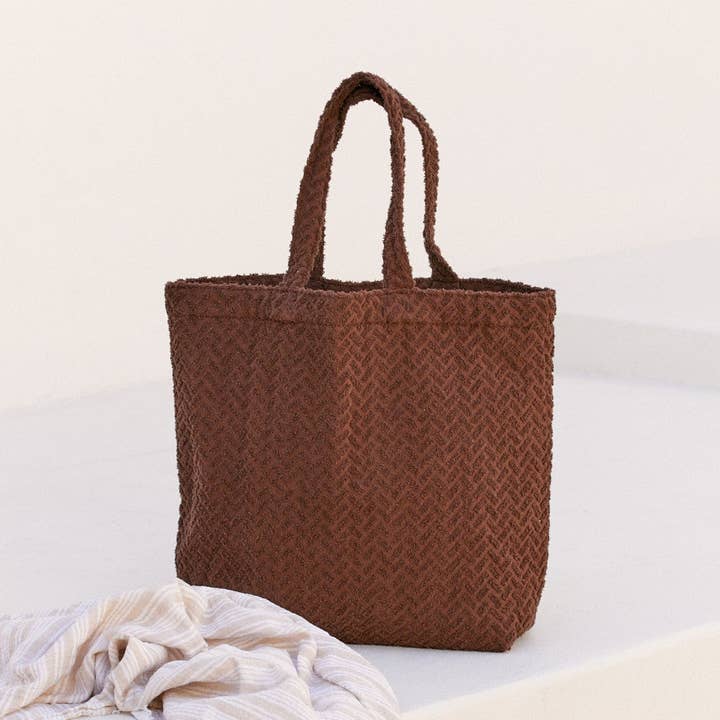 BEFORE ANYONE ELSE - Wholesale Tote bag – Women's - Terry Towelling Tote - Cocoa0