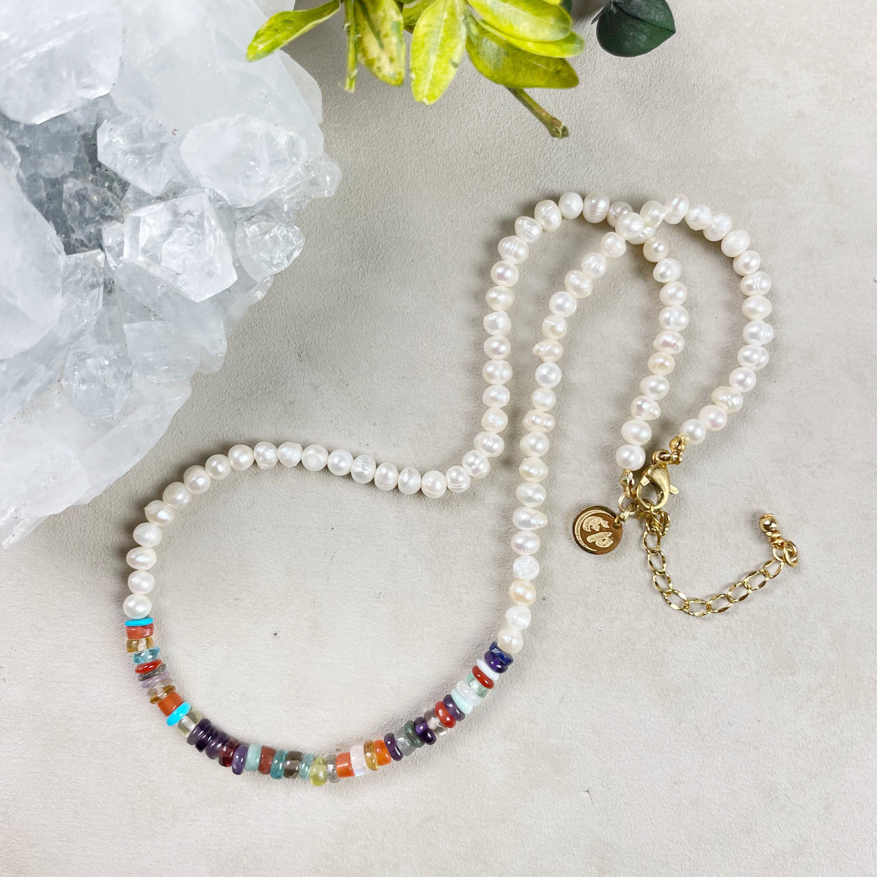 Ewelina Pas Jewelry - Wholesale Beaded/Pearl Necklace - Perla// Pearl Multi Gemstone Beaded Necklace2