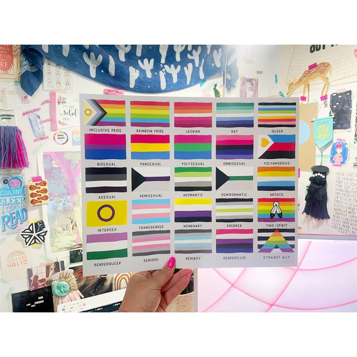 Print | LGBTQ+ Pride Flags | 15"x12" Art Print for wholesale by Lanni Made