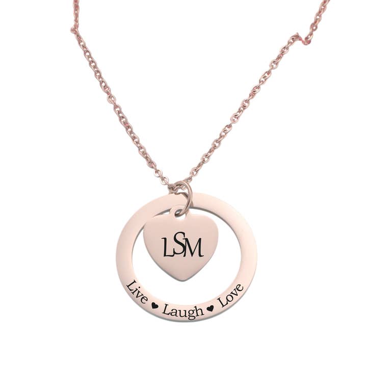 Circle of Love Necklace Silver for wholesale by Exclusive Engravings LLC