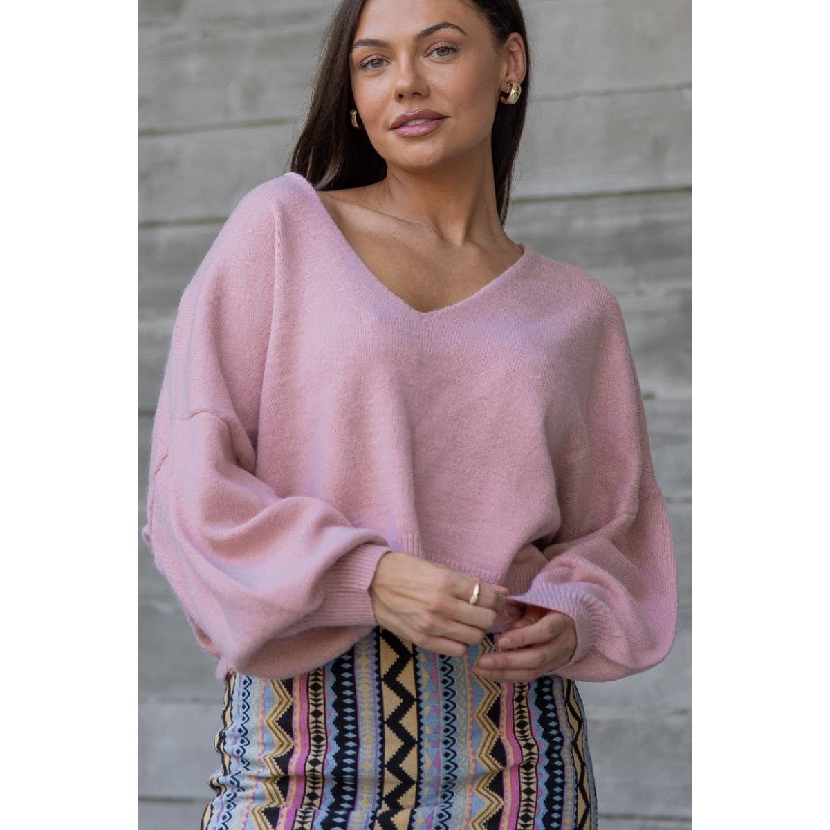 Verte - Wholesale Knit Sweater - Women's - DROP SHOULDER SWEATER_78T1188