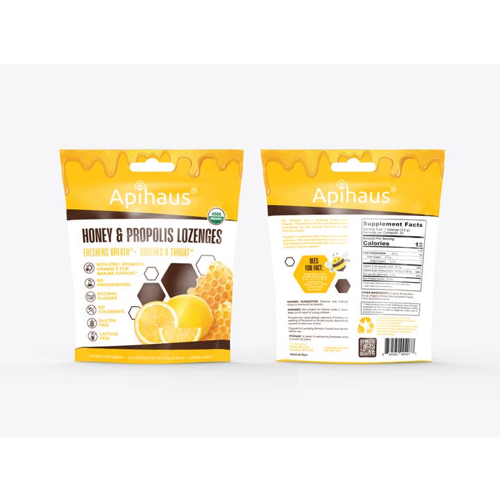 Vando Naturals - Wholesale Lozenges/Cough Drops - Apihaus Honey and Propolis Lozenges Lemon Flavor 20 pcs2