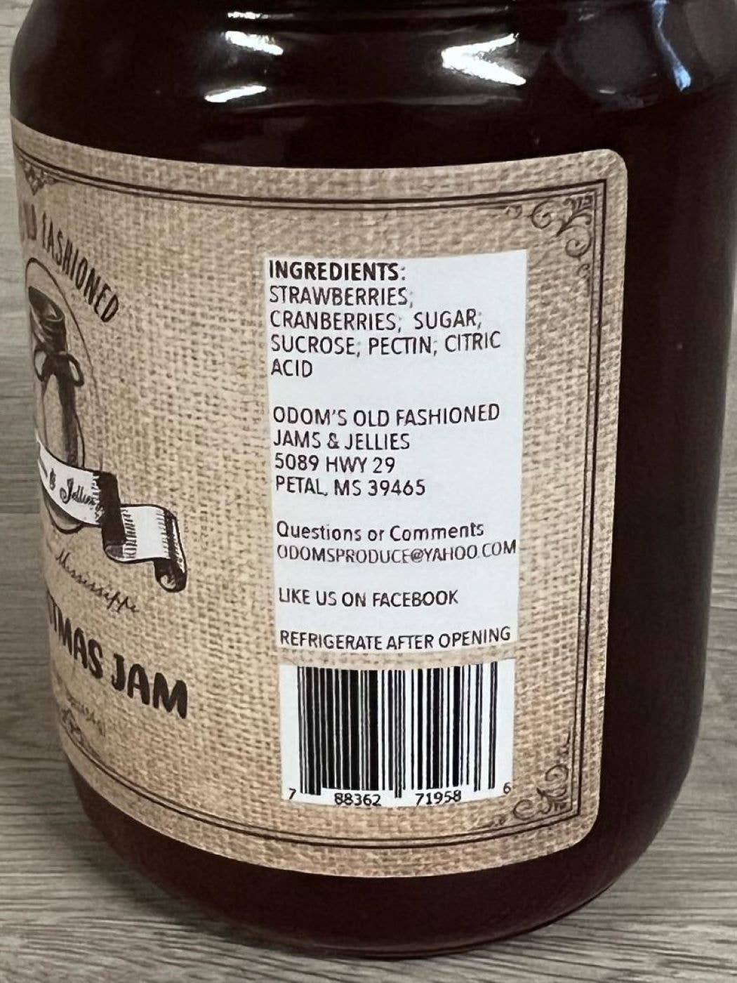 Odom's Old Fashioned Goods - Wholesale Jam/Jelly - Christmas Jam1