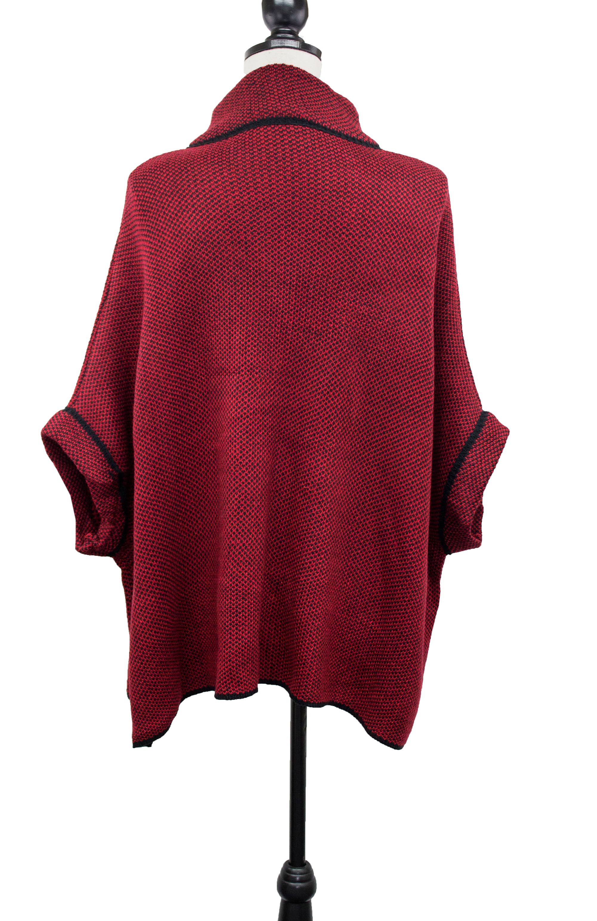 Fennco Styles - Wholesale Poncho - Women's - Knit Buckle Poncho Cape Cardigan2