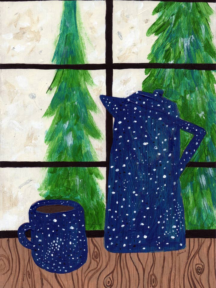 Café à la maison imprimé signé pour la vente par Amanda Laurel Atkins Art + Illustration