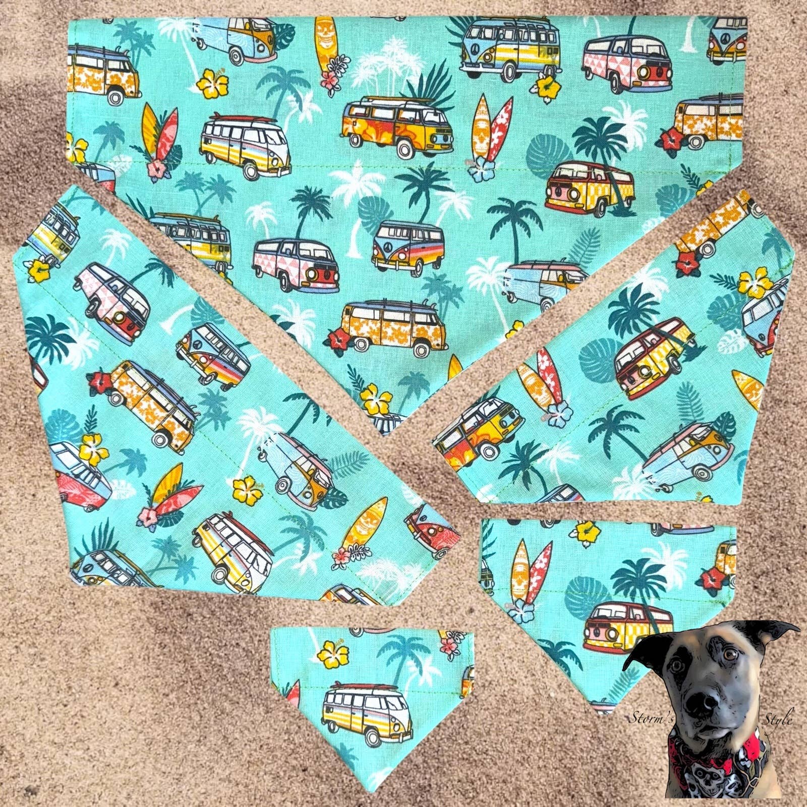 Storms Style - Wholesale Pet Bandana - Dog - Campervan Pet Bandanas - 3 colours available - Dog Cat10