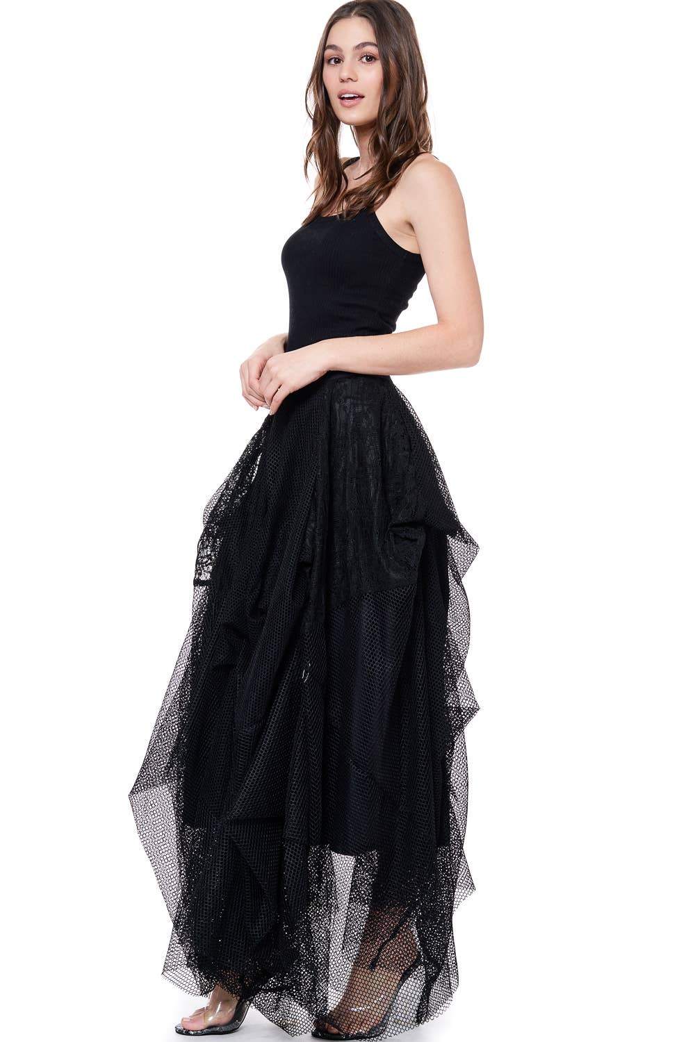 TOV – Saia - Mulher por atacado – [SK4120] Saia Maxi de malha reunida2