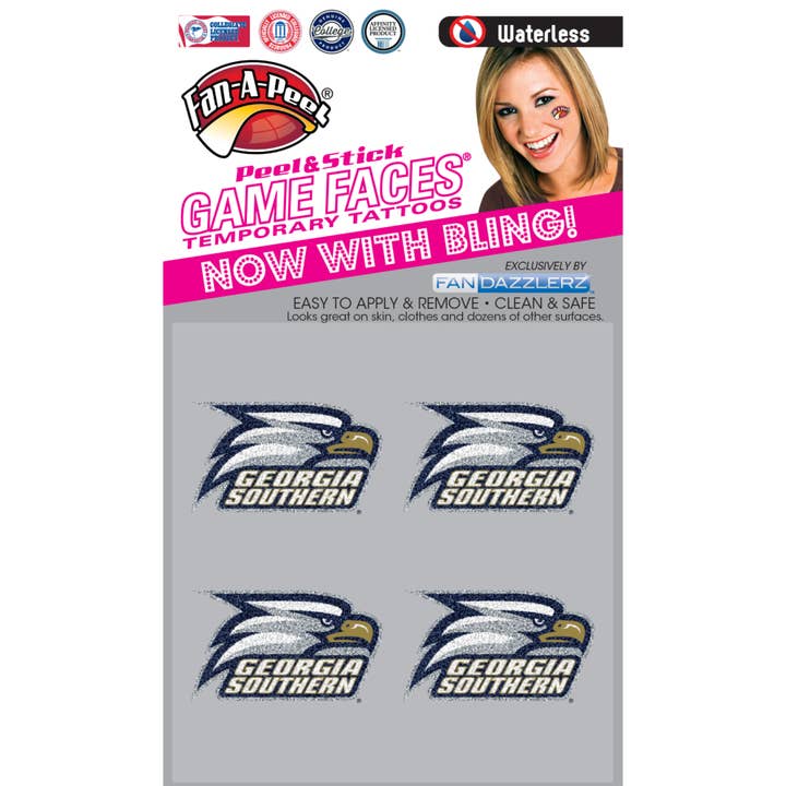 Georgia Southern Game Faces® Temporary Tattoos for wholesale by Fanapeel / Gamefaces