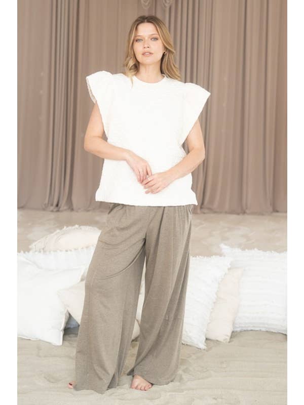 Oddi - Wholesale Pants - Women's - Plus Soft Jersey Fabric Pleated Pants