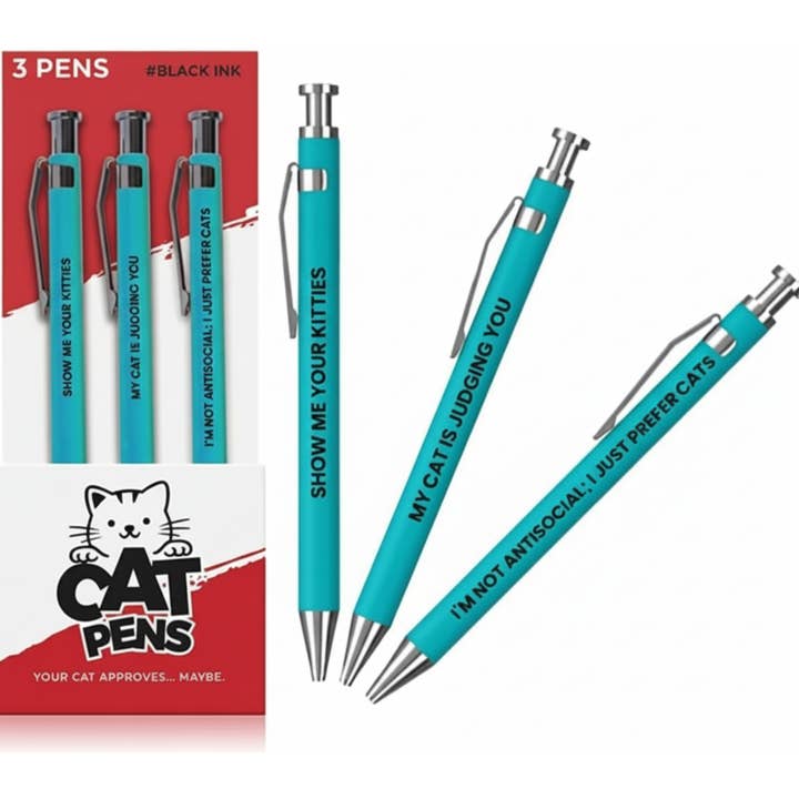 Cat-Themed Funny Pens – Set of 3 for wholesale by NoblePup