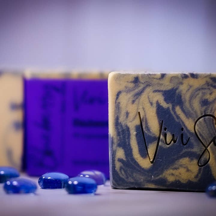 ViviSoaps - Vente Pains de savon - Thym aux bleuets - Savon au lait de chèvre4