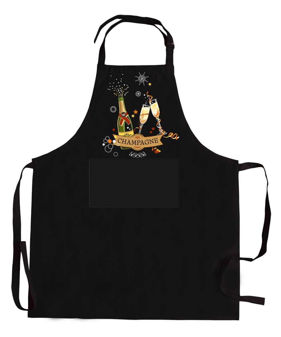 Maison Vivaraise & La Cerise sur le Gâteau - Wholesale Apron - Recycled Champagne Black Kitchen Apron 72 x 900