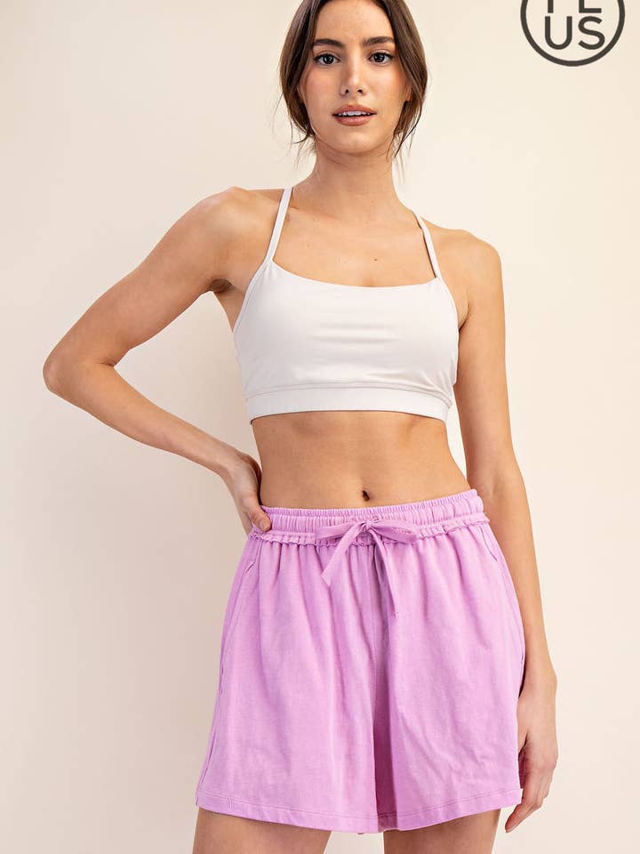 PLUS SIZE COTTON SLUB LOUNGE SHORT for wholesale by Rae Mode